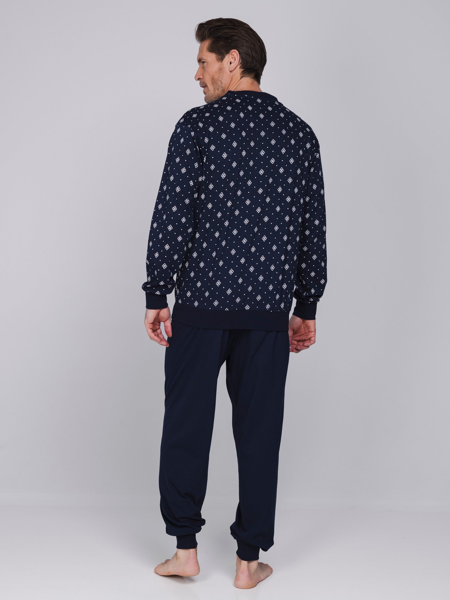 robson-graphic-herrenpyjama-dunkelblau-baumwolle-langarm image 2