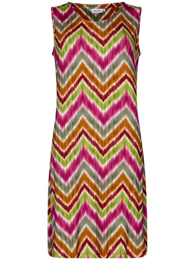 pastunette-watercolor-chevron-strandkleid-multi-rmellos-viskose image 1