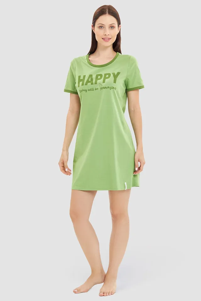 r-sch-be-happy-nachthemd-kurz-kurzarm-gr-n-happy image 1