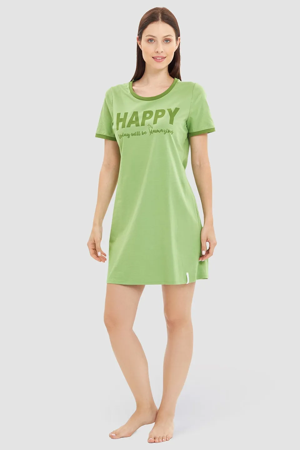 r-sch-be-happy-nachthemd-kurz-kurzarm-gr-n-happy image 1