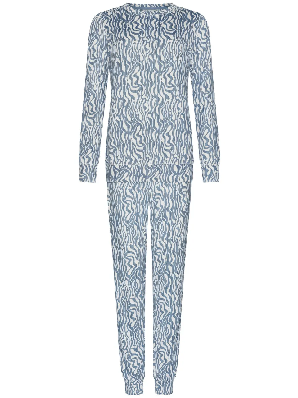 pastunette-blue-mirage-pyjama-fleece-blau-mit-wei-em-muster image 1