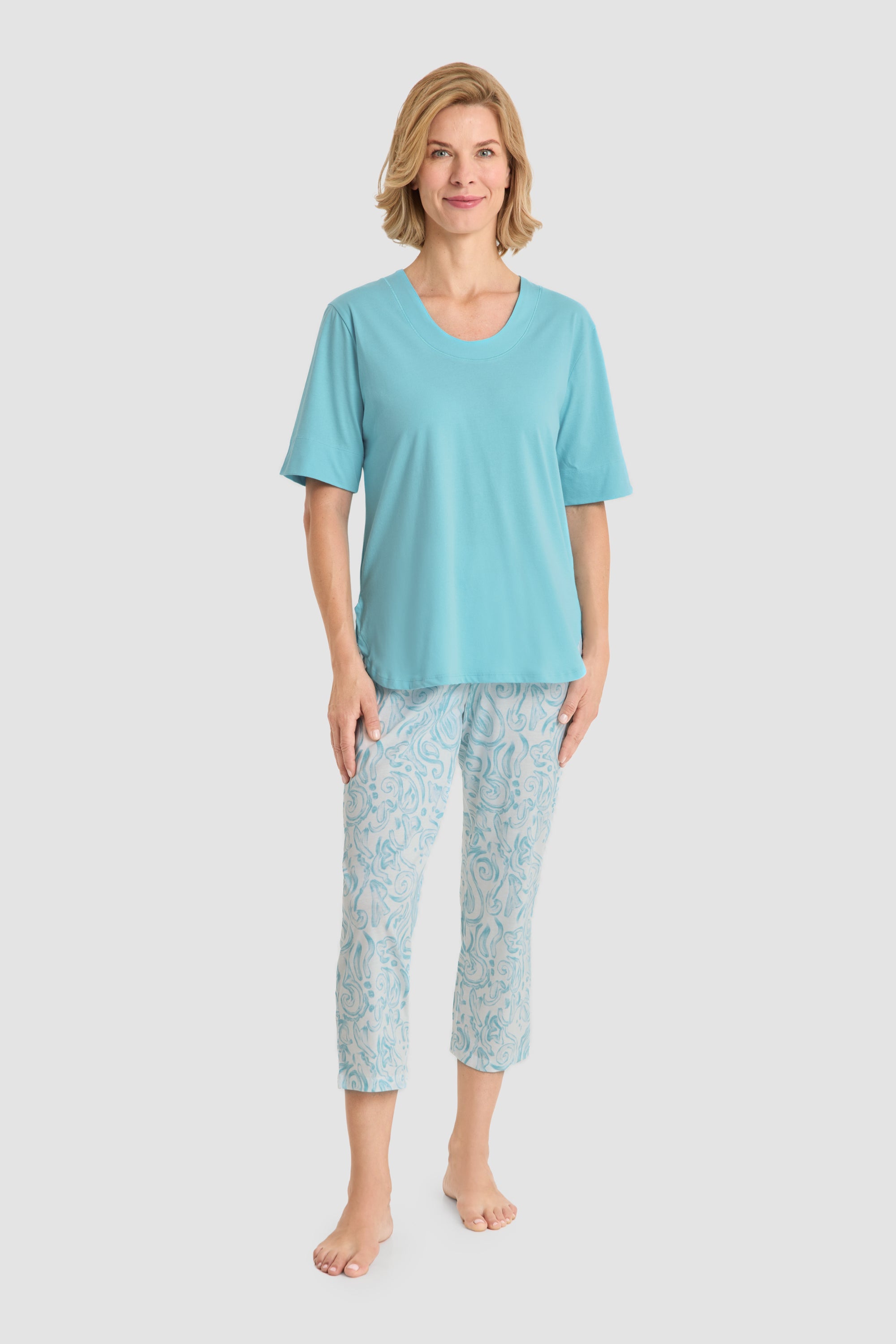 r-sch-be-happy-7-8-pyjama-paisley-schlafanzug-t-rkis-baumwolle image 1