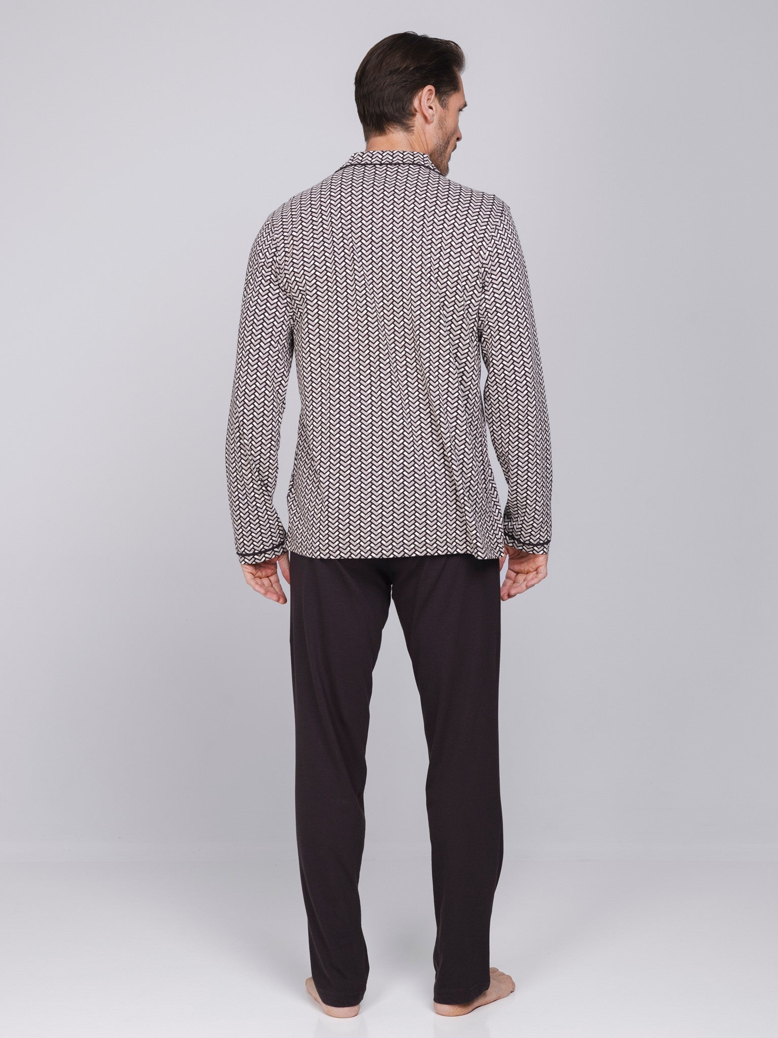 pastunette-urban-essence-herren-pyjama-braun-baumwolle-2 image 5