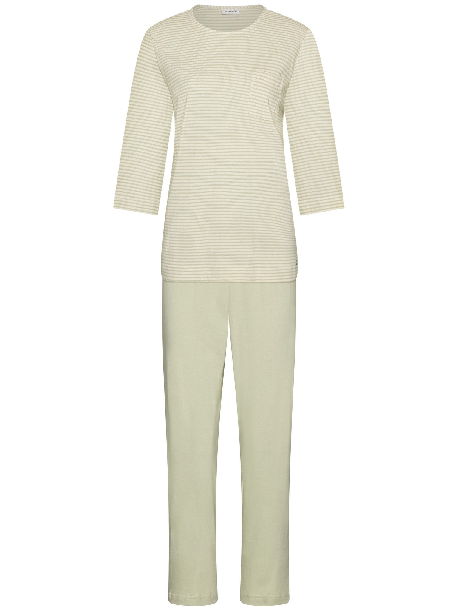 pastunette-sage-serenity-pyjama-gr-n-streifen-bio-baumwolle image 2