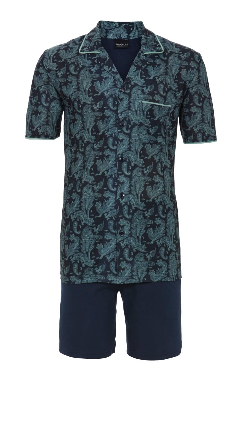 ringella-herren-shorty-revers-kurzpyjama-baumwolle-modal-gr-48 image 1