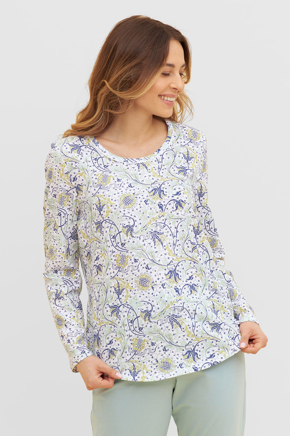 r-sch-be-happy-shirt-langarm-schlafshirt-blau-zierpaspel image 7