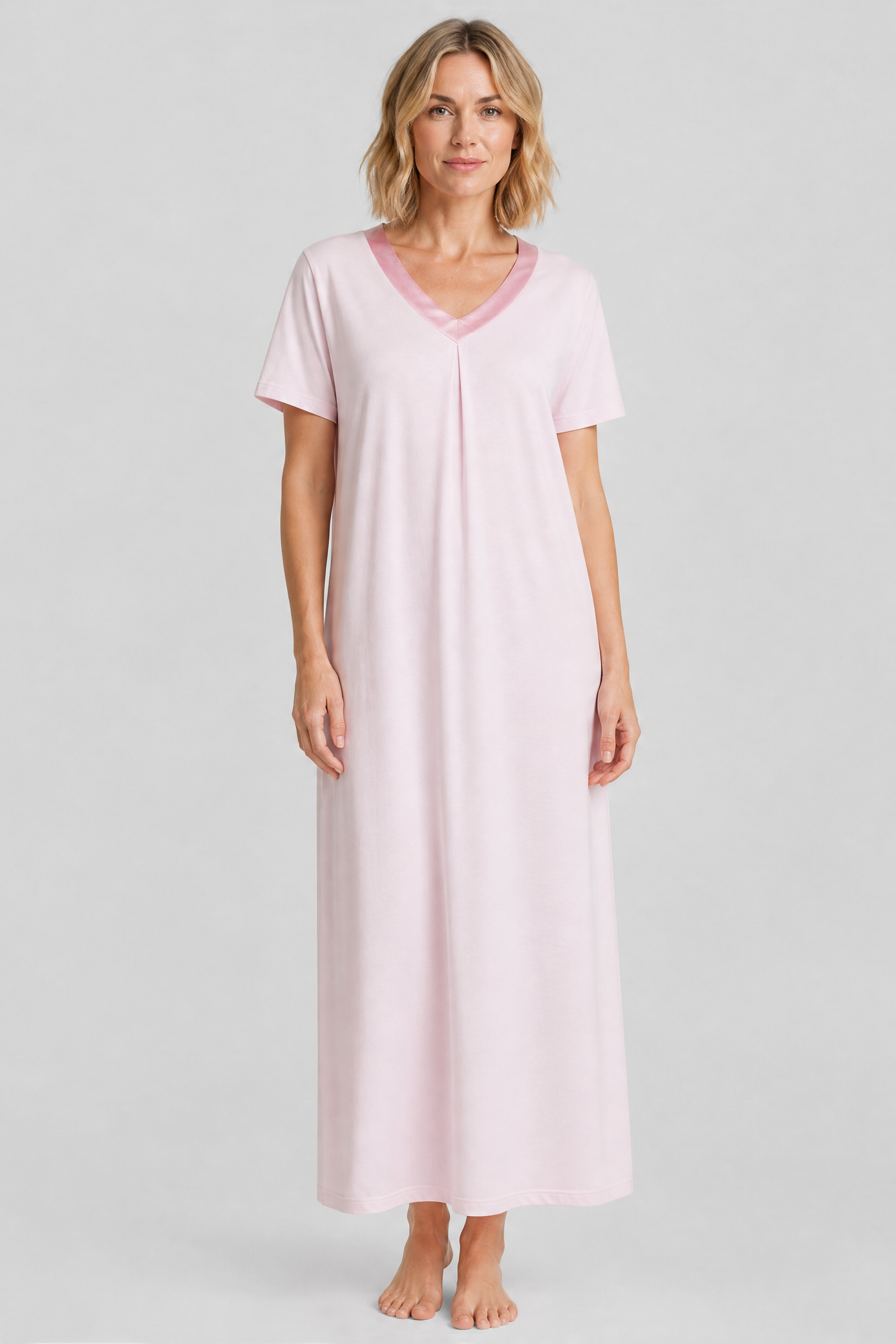r-sch-be-happy-nachthemd-maxi-rosa-baumwolle-satinblende image 1