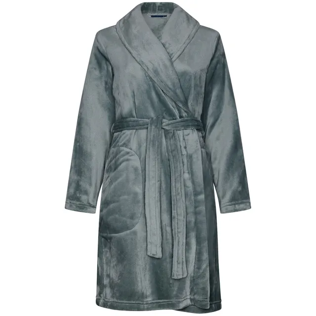 pastunette-mellow-bademantel-gr-n-fleece-mit-schalkragen image 1