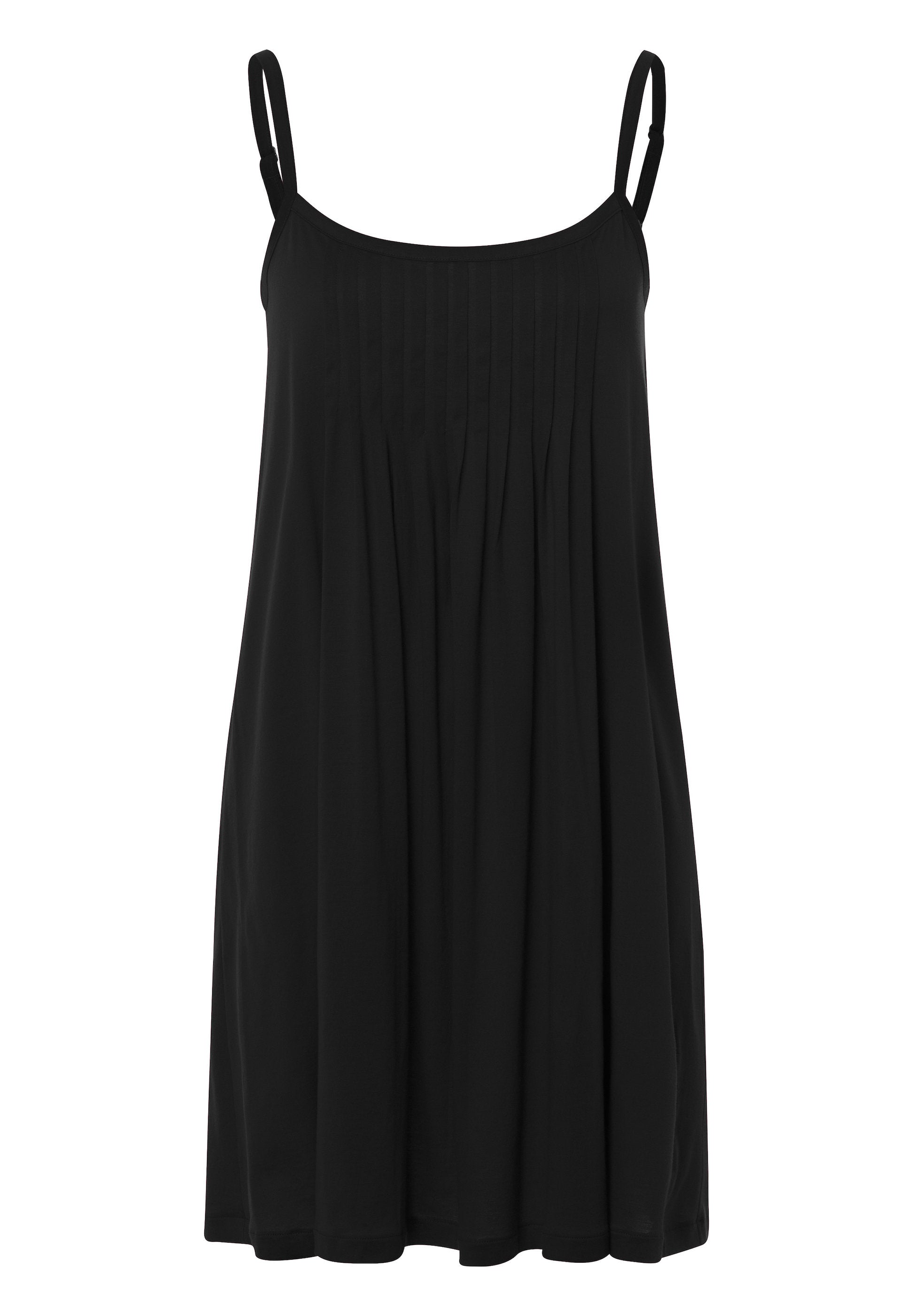 hanro-juliet-spaghetti-nachthemd-schwarz-baumwolle-90cm image 1