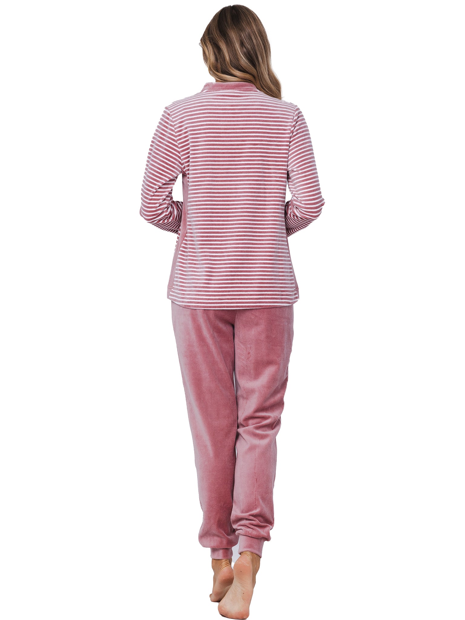 pastunette-rose-stream-pyjama-rosa-velours-streifen image 4