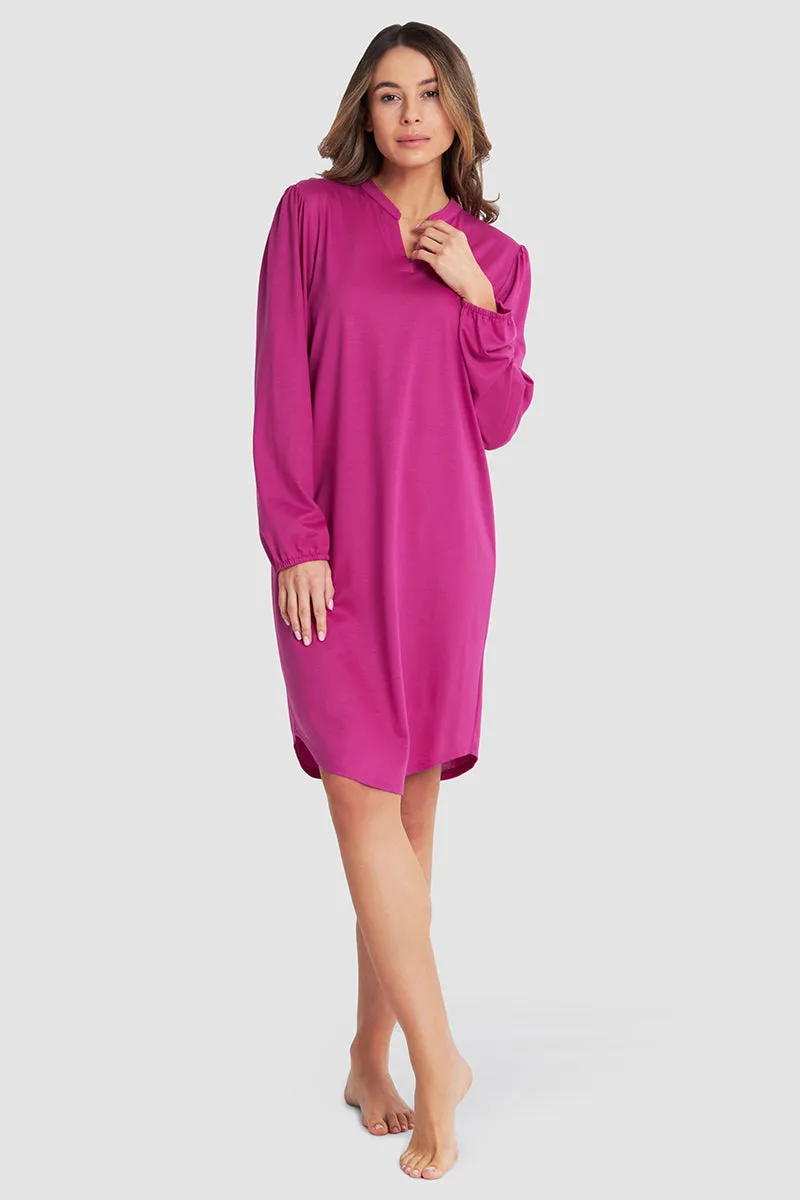 r-sch-be-happy-nachthemd-knielang-pink-langarm-95cm image 1