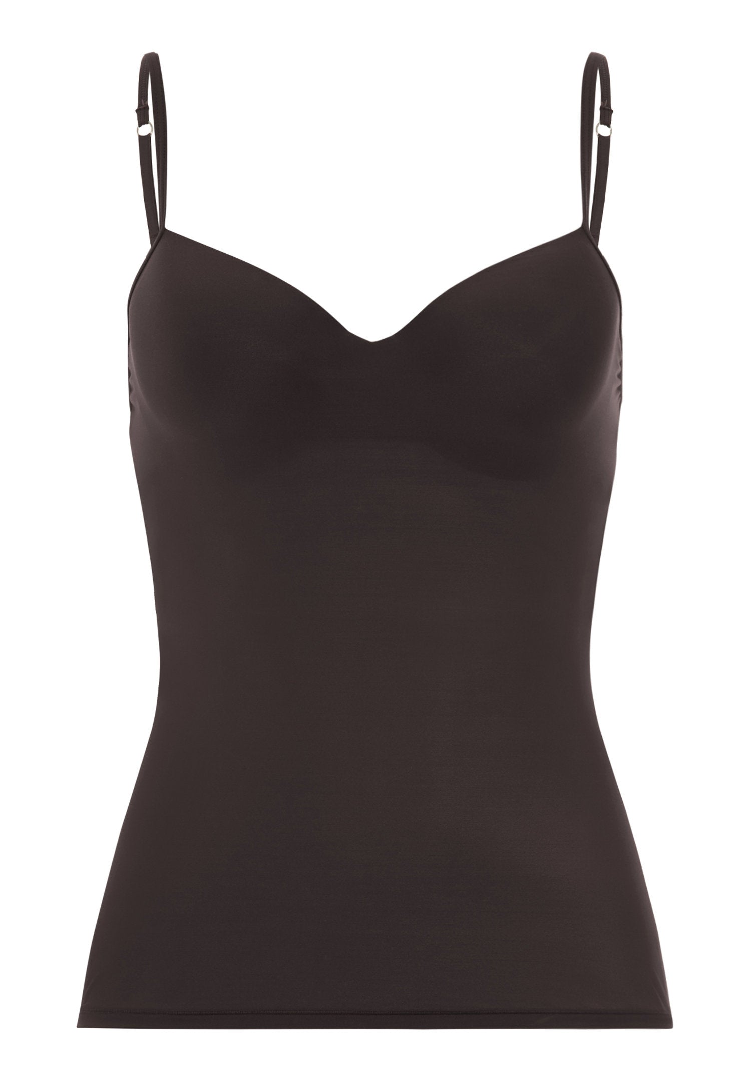 hanro-allure-padded-bra-camisole-top-mocha-brown-b-gel image 2