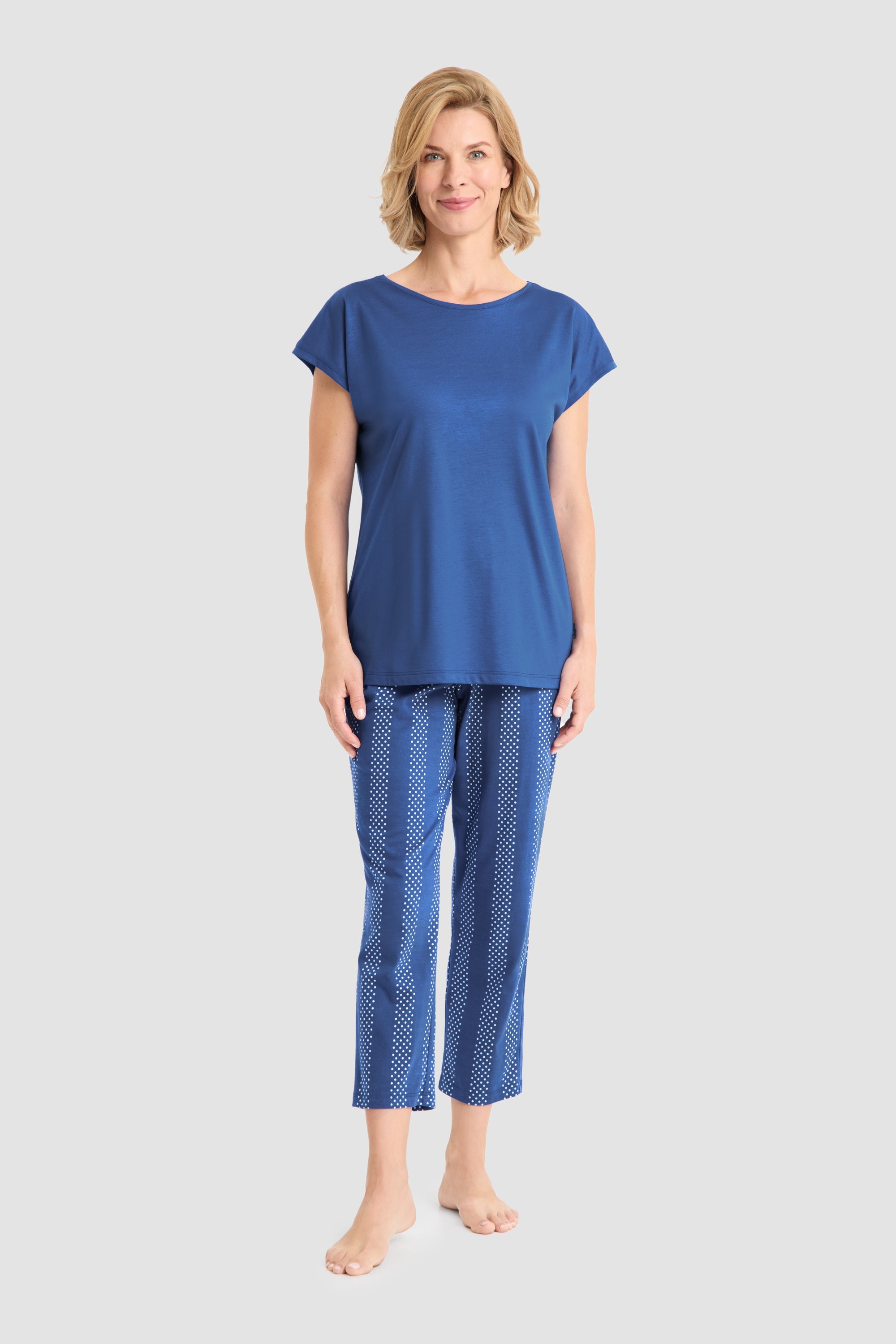 r-sch-be-happy-7-8-pyjama-blau-streifen-kurzarm image 1