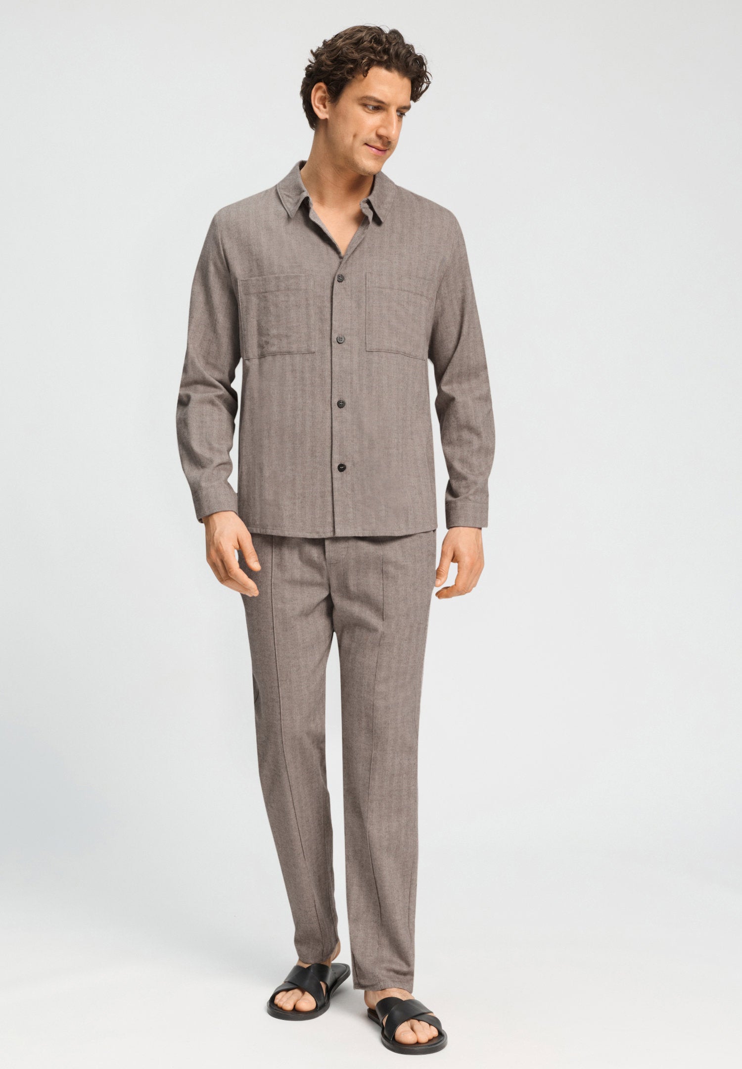 hanro-woolen-luxury-hemd-earthy-woven-wolle-fischgr-t image 6