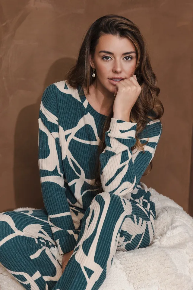 pastunette-premium-couture-pyjama-damen-gr-n-viskose-set image 1