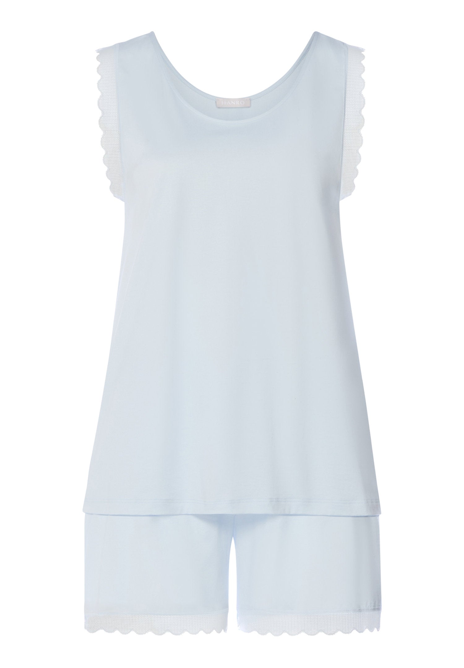 hanro-inaya-kurzpyjama-rmellos-watery-blue-pima-cotton image 1