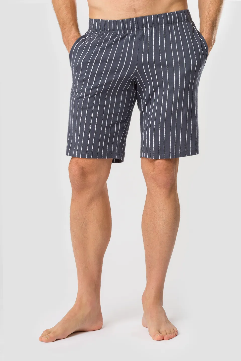 r-sch-be-happy-herren-bermuda-pyjamahose-blau-streifen image 1
