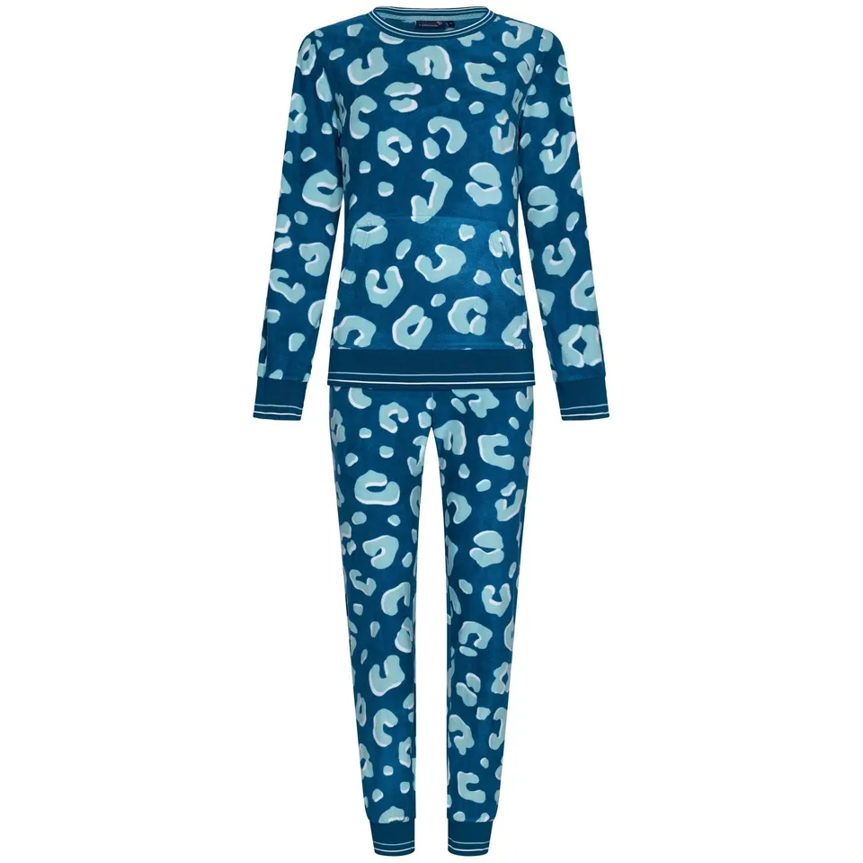 pastunette-rebelle-wild-dreams-pyjama-t-rkis-leopard-fleece image 1