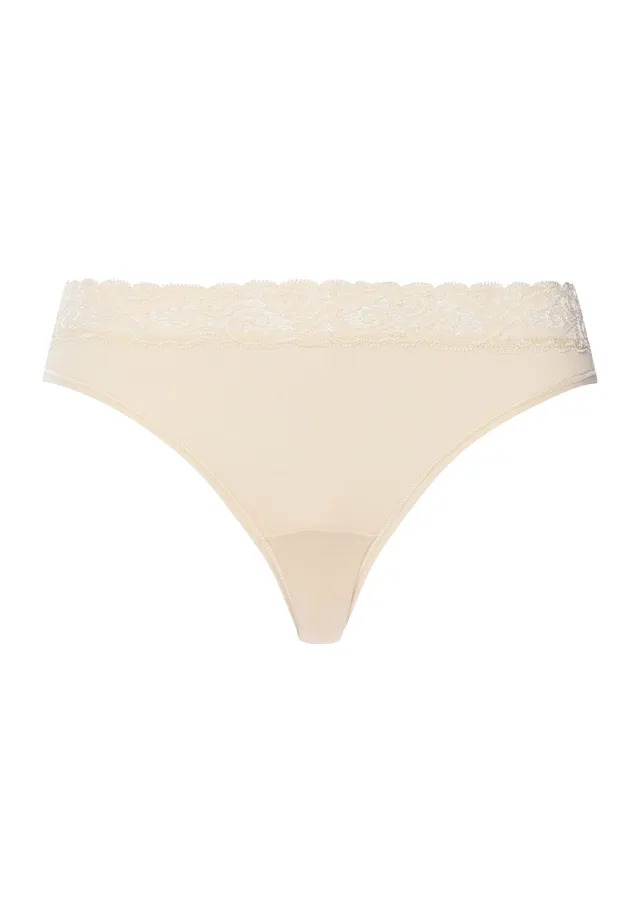 hanro-moments-mini-briefs-slip-summer-sand-baumwolle-spitze image 1