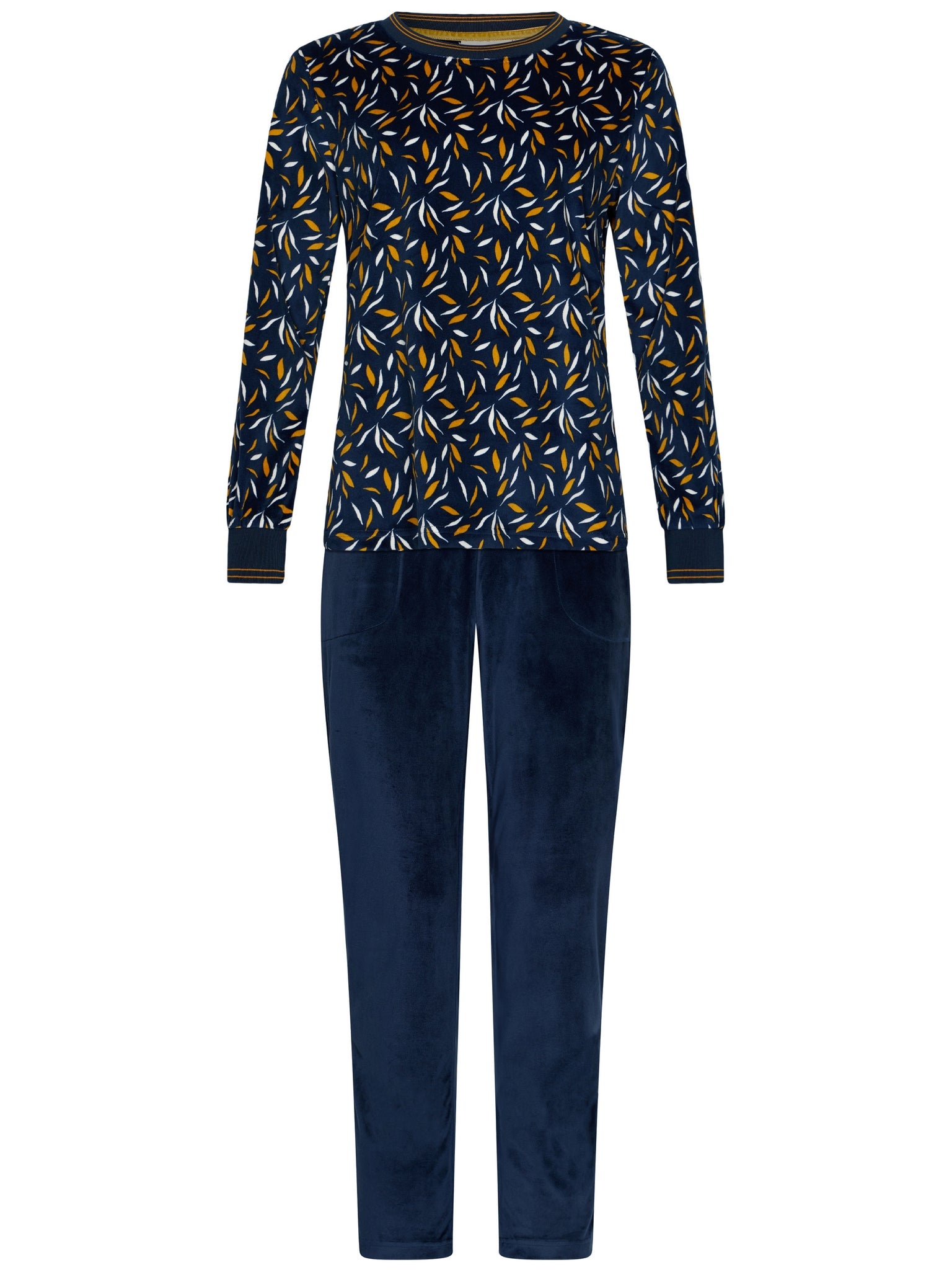 pastunette-moonlite-pyjama-blau-velours-fleece image 1