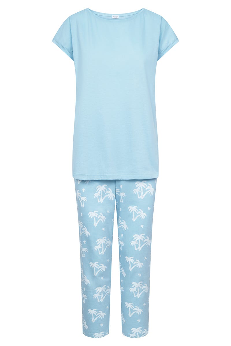 r-sch-be-happy-palmendruck-7-8-pyjama-blau-baumwolle image 2