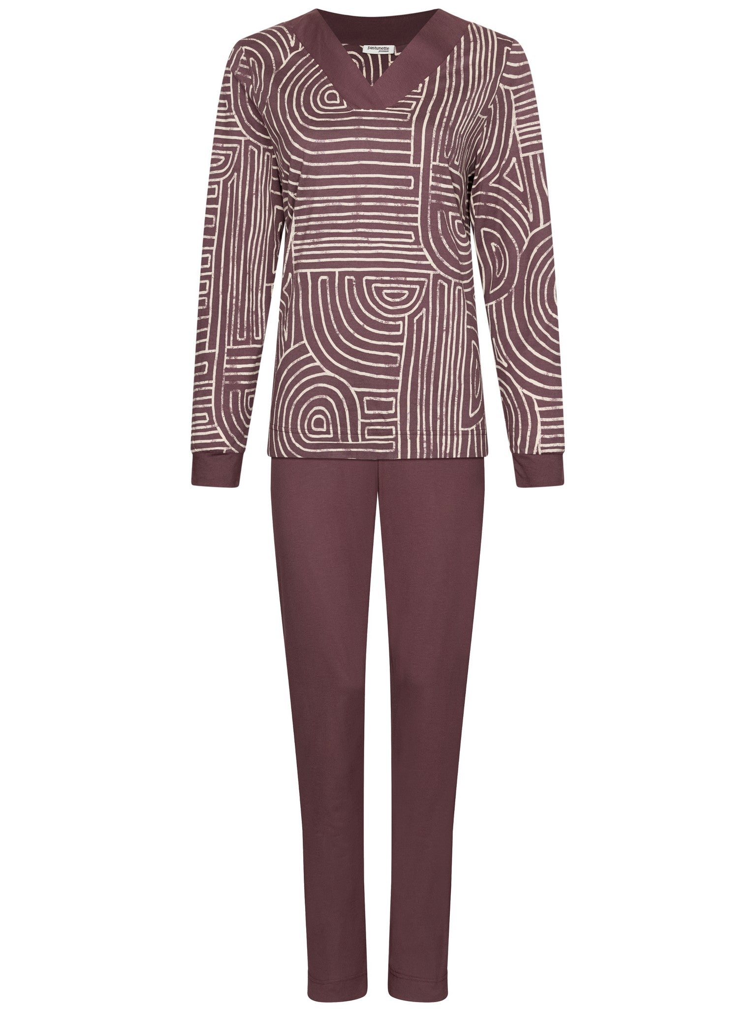 pastunette-premium-lunar-lines-pyjama-lila-modal image 1