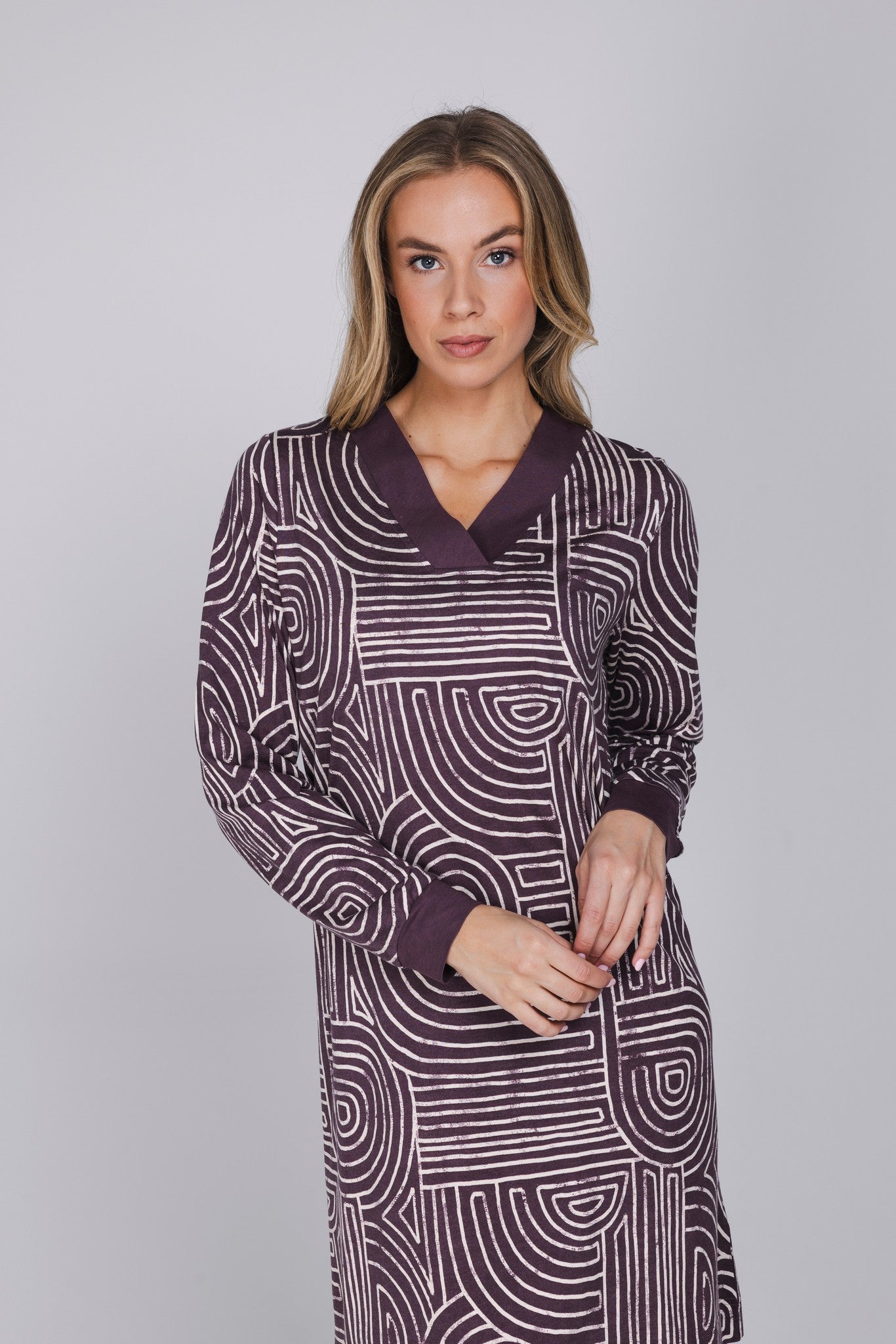 pastunette-premium-lunar-lines-nachthemd-lila-modal-95cm image 5