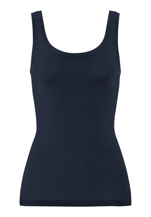 hanro-touch-feeling-tank-top-deep-navy-microfaser image 1