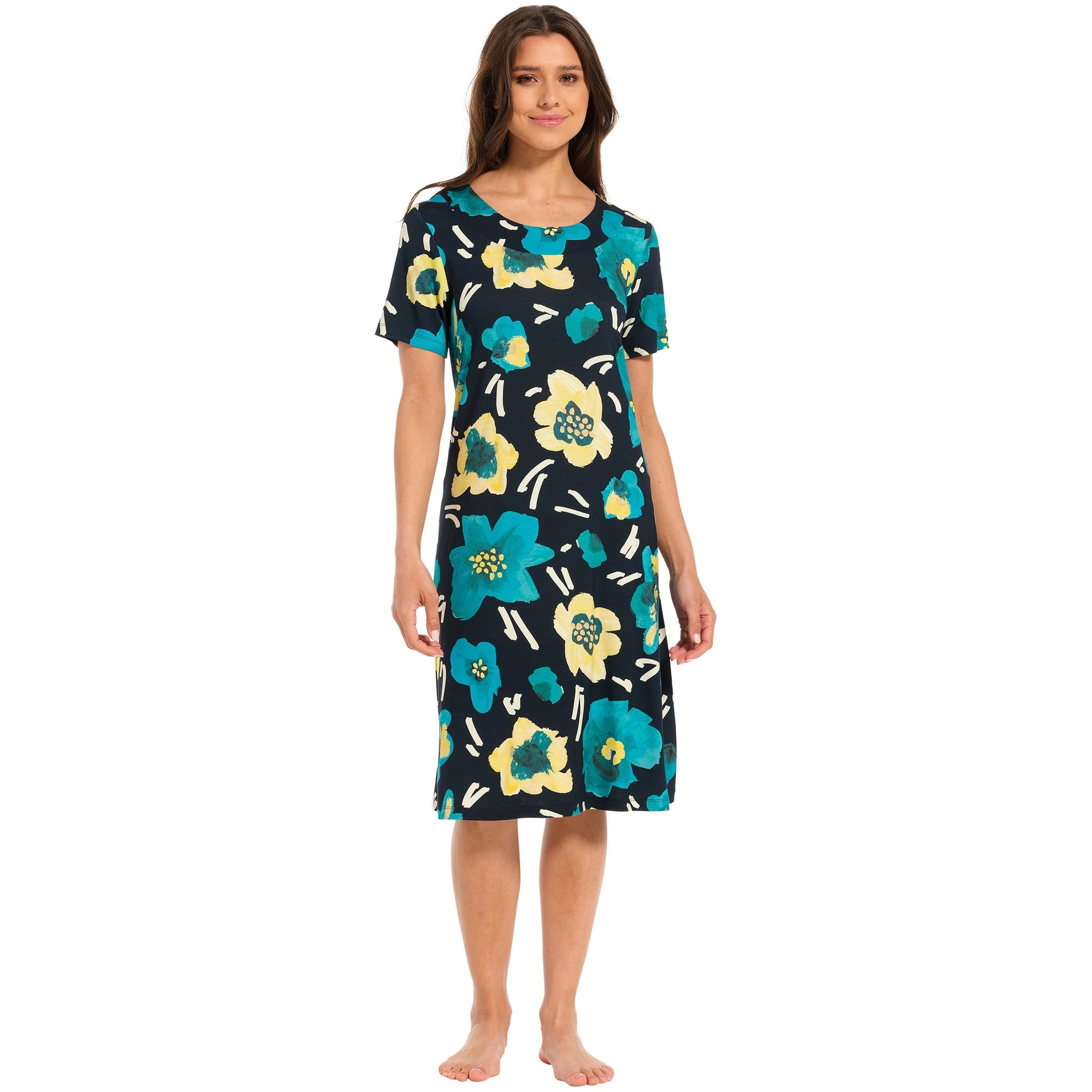 pastunette-beach-bloom-kleid-blau-blumenprint-viskose image 2