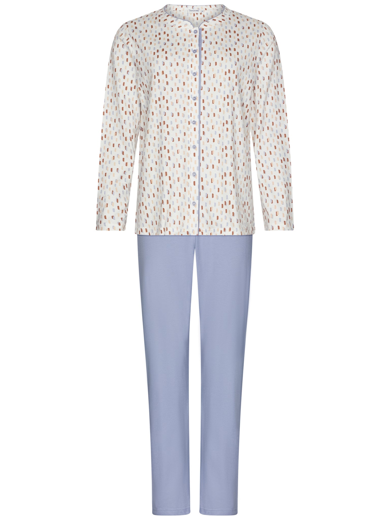 pastunette-tender-pyjama-damen-wei-blau-baumwolle image 1