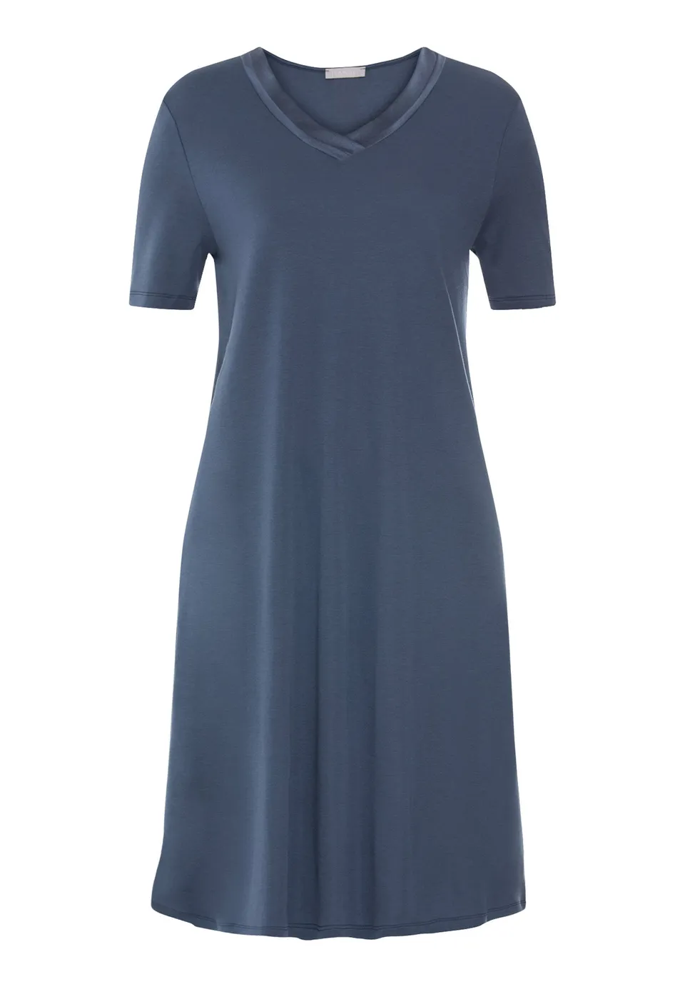 hanro-tyra-nachthemd-kurzarm-100cm-vintage-indigo-seide image 1
