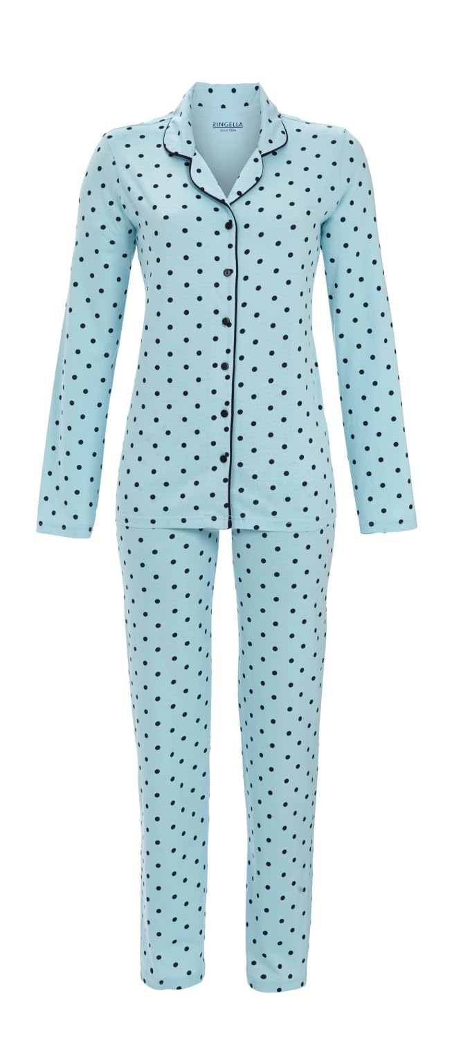 ringella-damen-pyjama-durchgekn-pft-baumwolle-punkte image 3