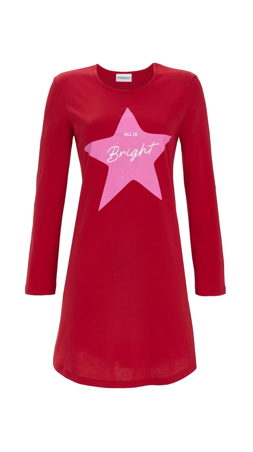 ringella-women-men-sleepshirt-sterne-baumwolle-langarm image 1