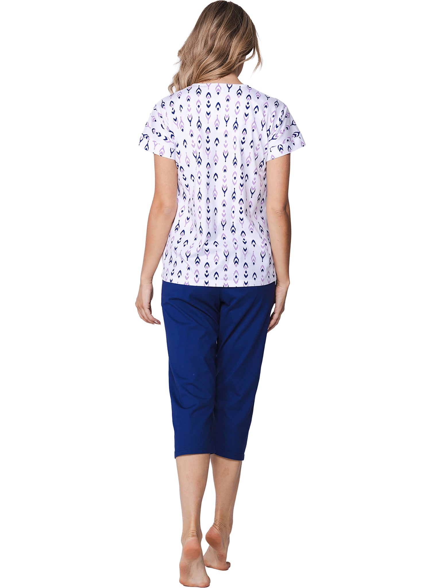pastunette-purple-haze-pyjama-wei-kurzarm-3-4-hose-baumwolle image 5
