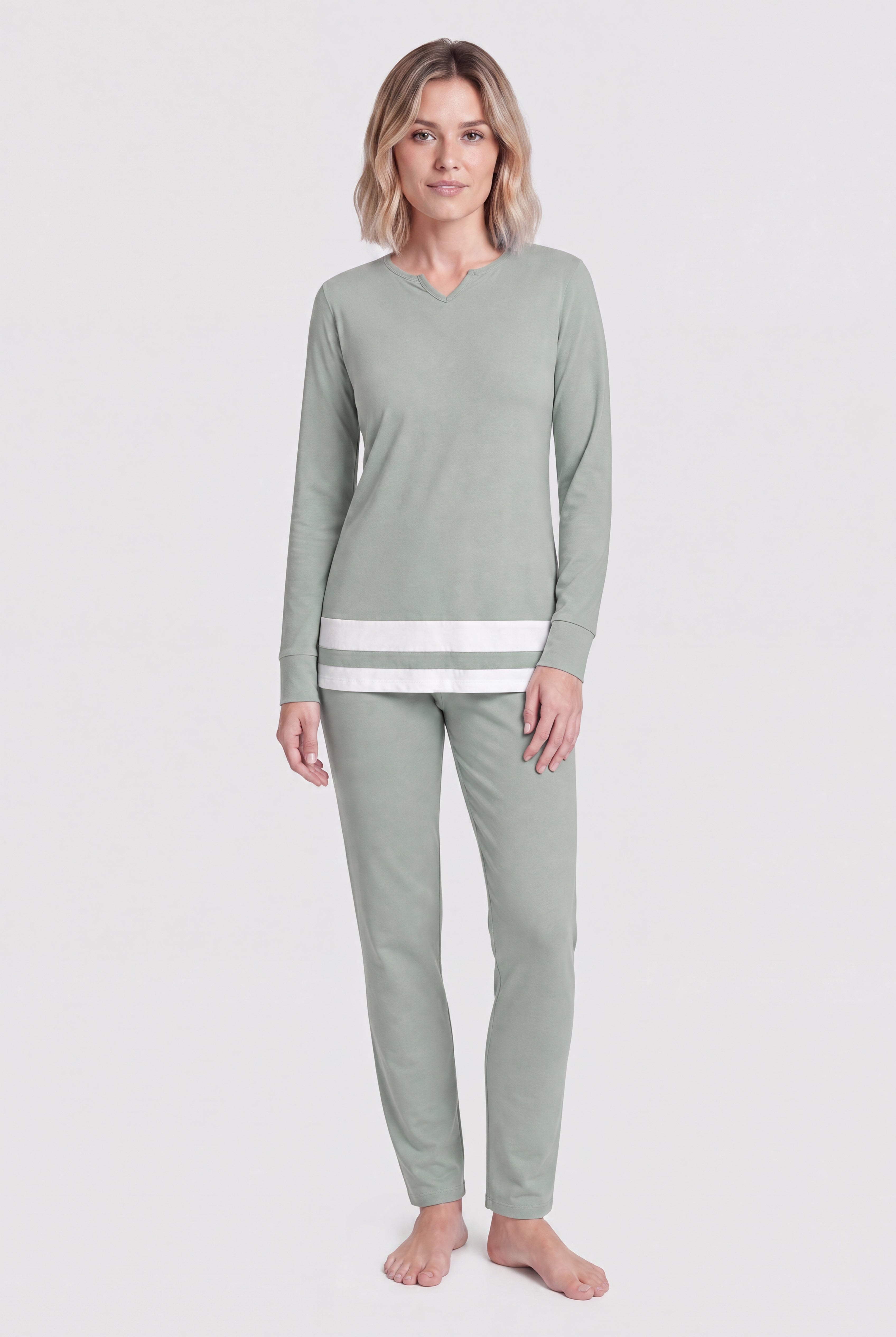 r-sch-be-happy-pyjama-lang-gr-n-schlafanzug image 1