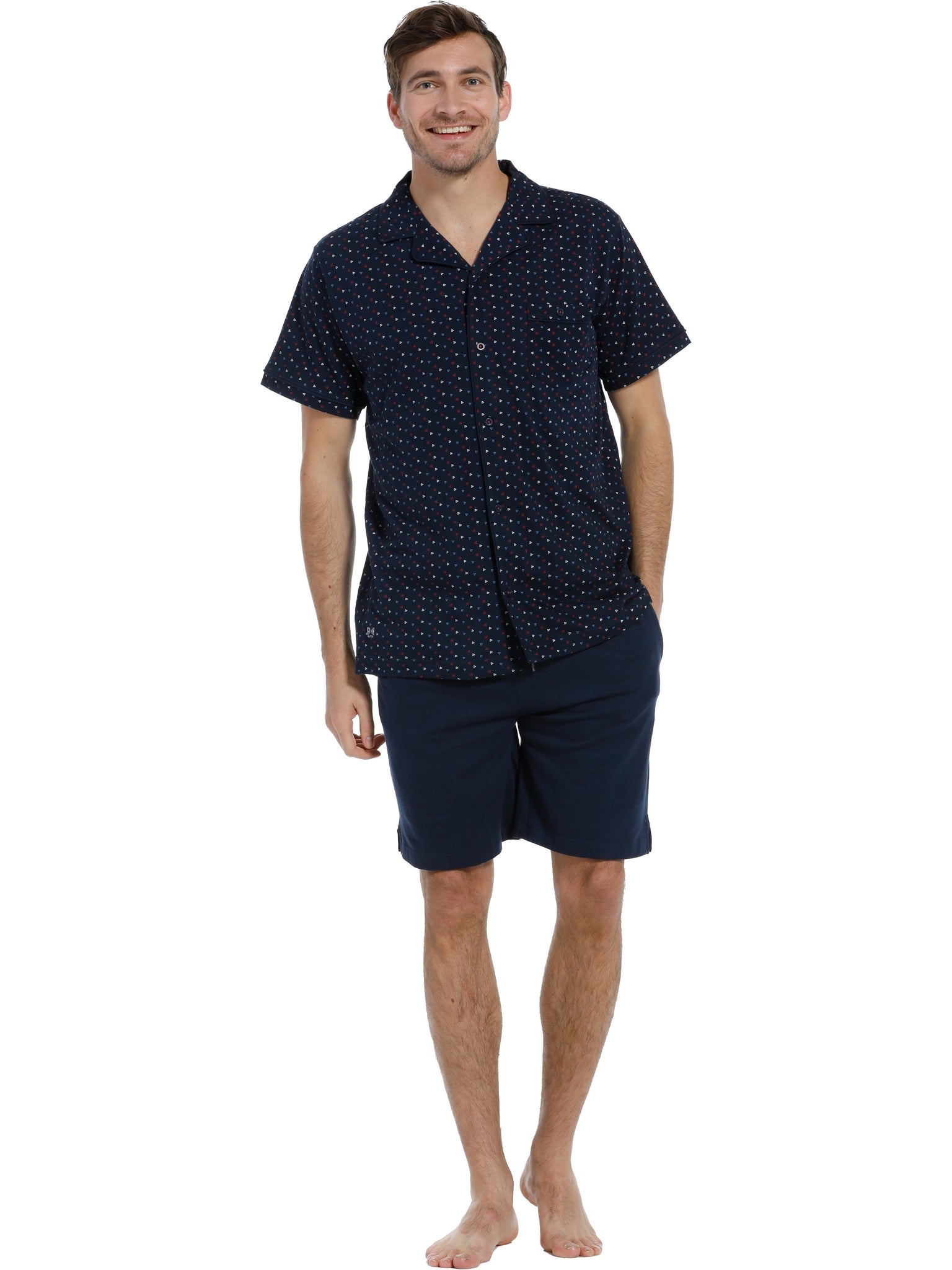 pastunette-noos-shortama-kurzpyjama-blau-baumwolle image 2