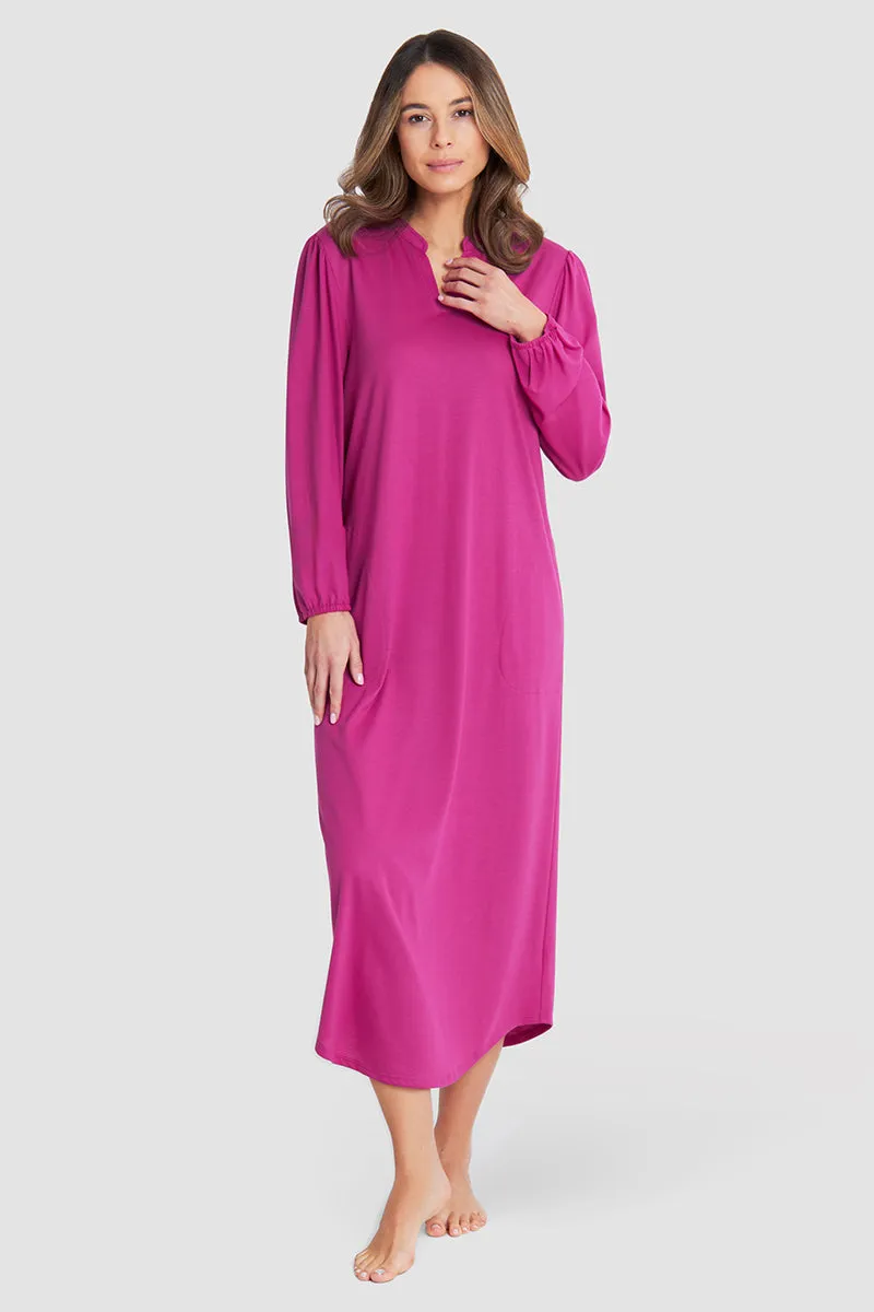 r-sch-be-happy-nachthemd-maxi-langarm-pink-blau image 1