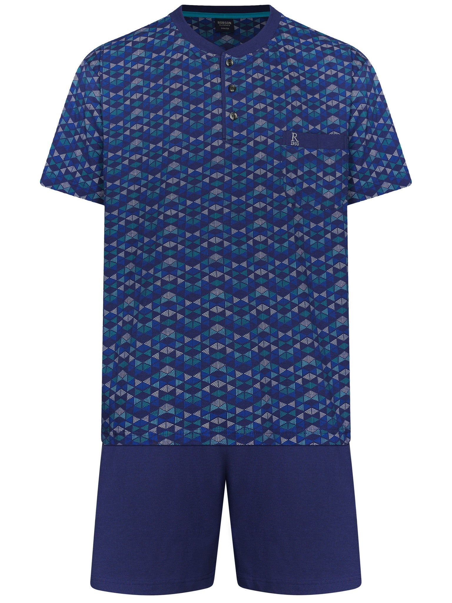 robson-shortama-kurzpyjama-dunkelblau-100-baumwolle image 1
