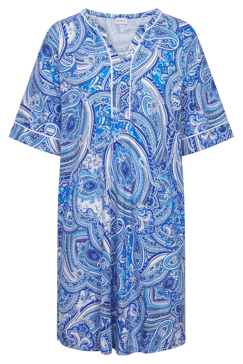 r-sch-be-happy-nachthemd-paisleydruck-v-ausschnitt-blau image 2