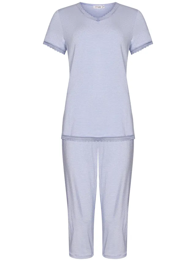 pastunette-premium-soft-sketches-pyjama-blau image 1
