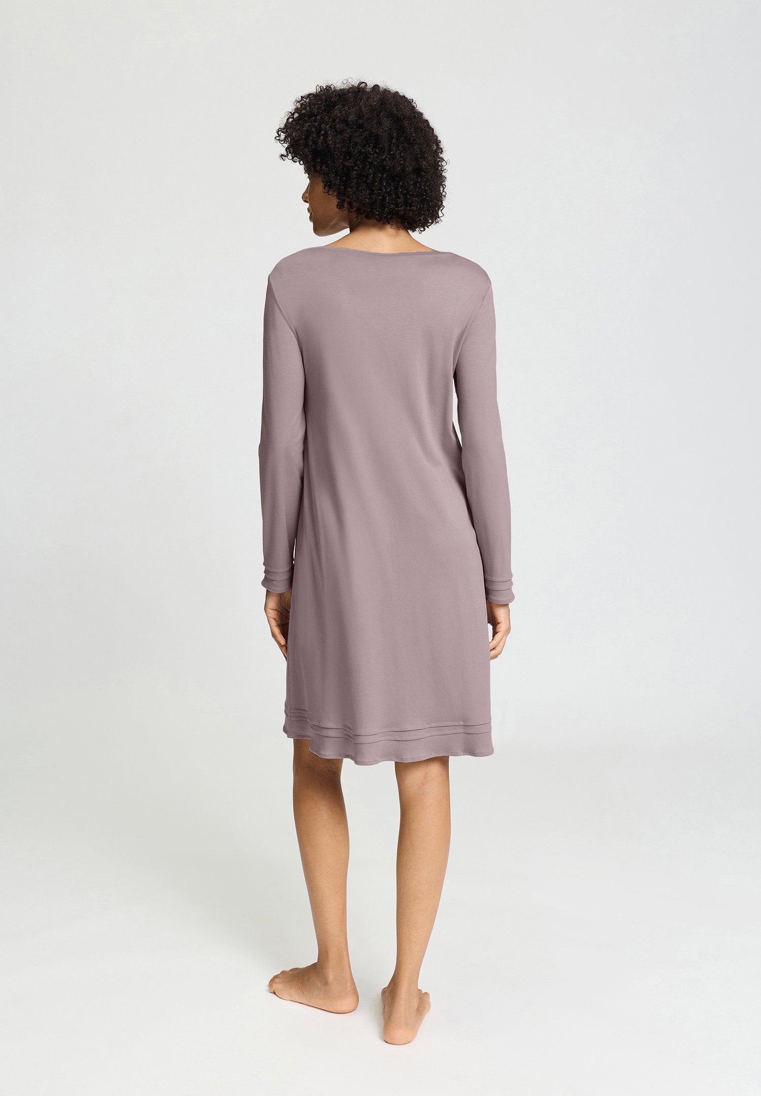 hanro-pilar-nachthemd-100cm-langarm-stormy-rose-baumwolle image 4