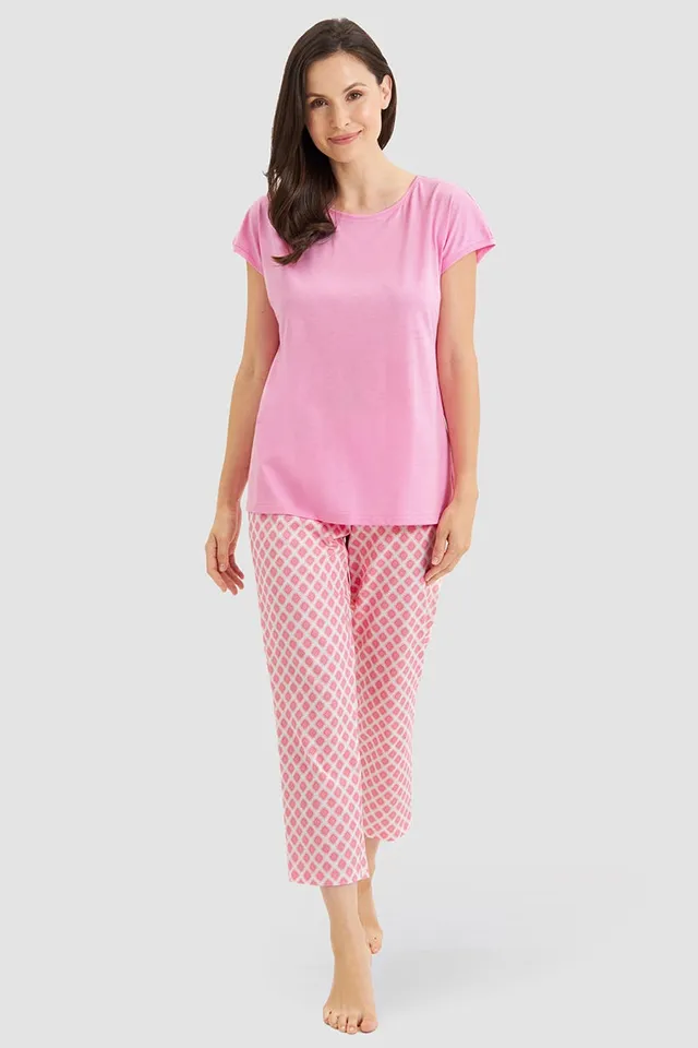 r-sch-be-happy-7-8-pyjama-rautendruck-rosa-baumwolle image 1
