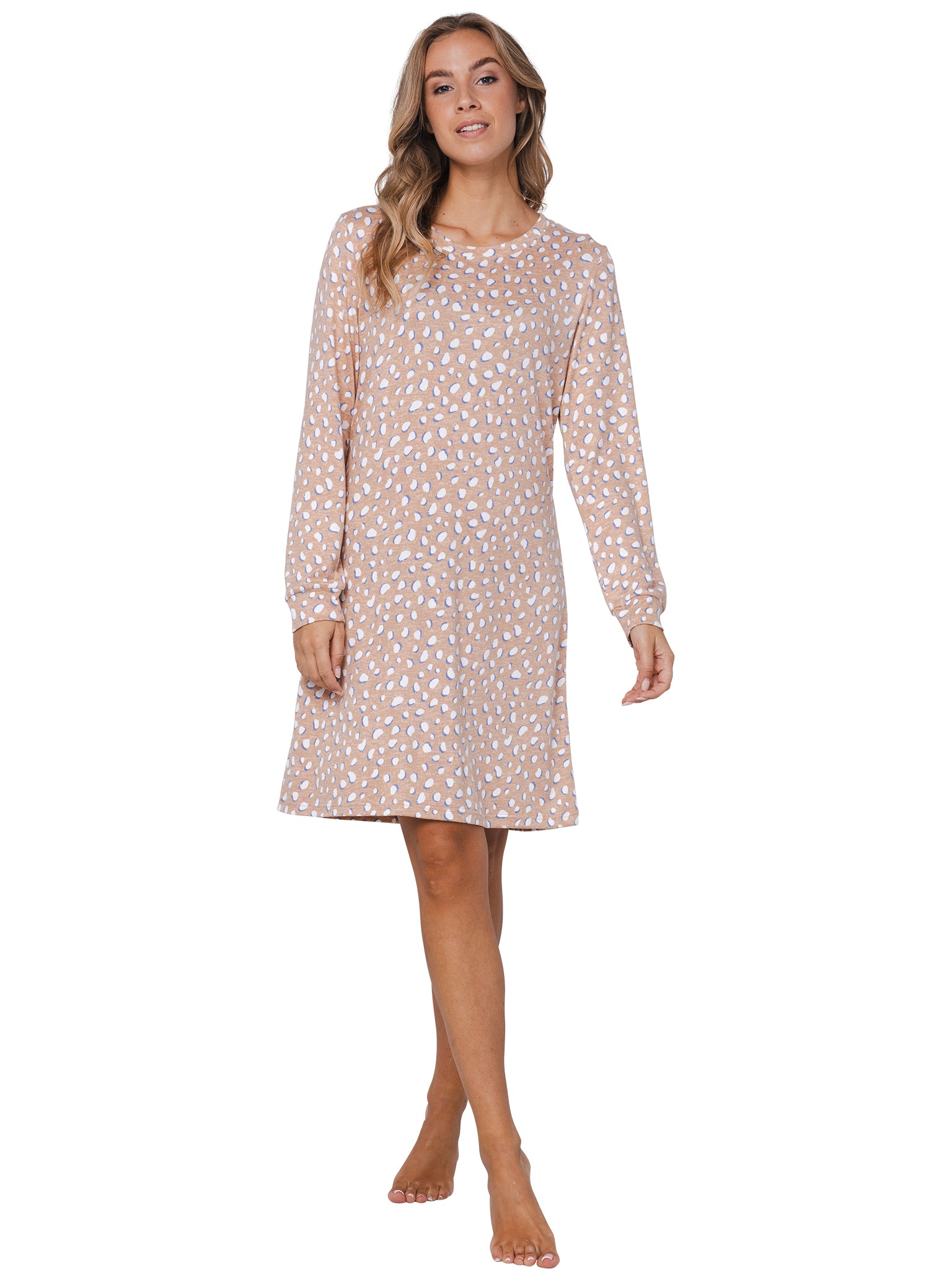 rebelle-cosy-frost-nachthemd-beige-langarm-warm-fleece image 2