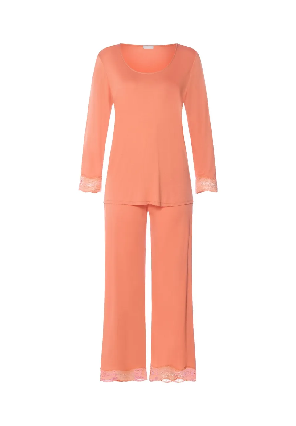 hanro-cira-pyjama-074743-damen-set-light-carnelian-tencel-spitze image 1