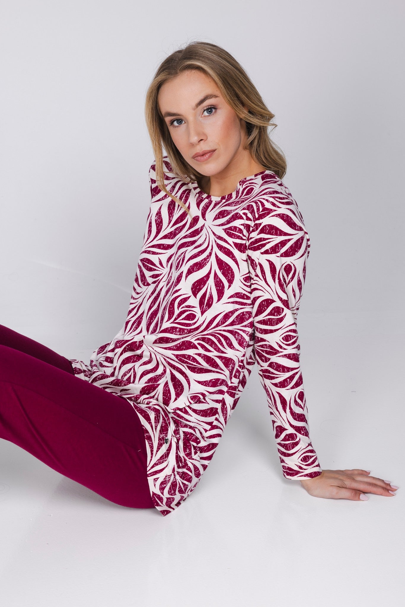 pastunette-rosewood-comfort-pyjama-rot-bio-baumwolle image 5