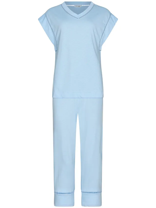 pastunette-premium-skyway-pyjama-hellblau-baumwolle image 1