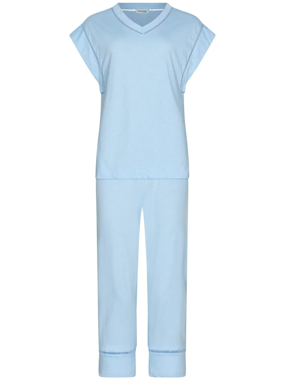 pastunette-premium-skyway-pyjama-hellblau-baumwolle image 1