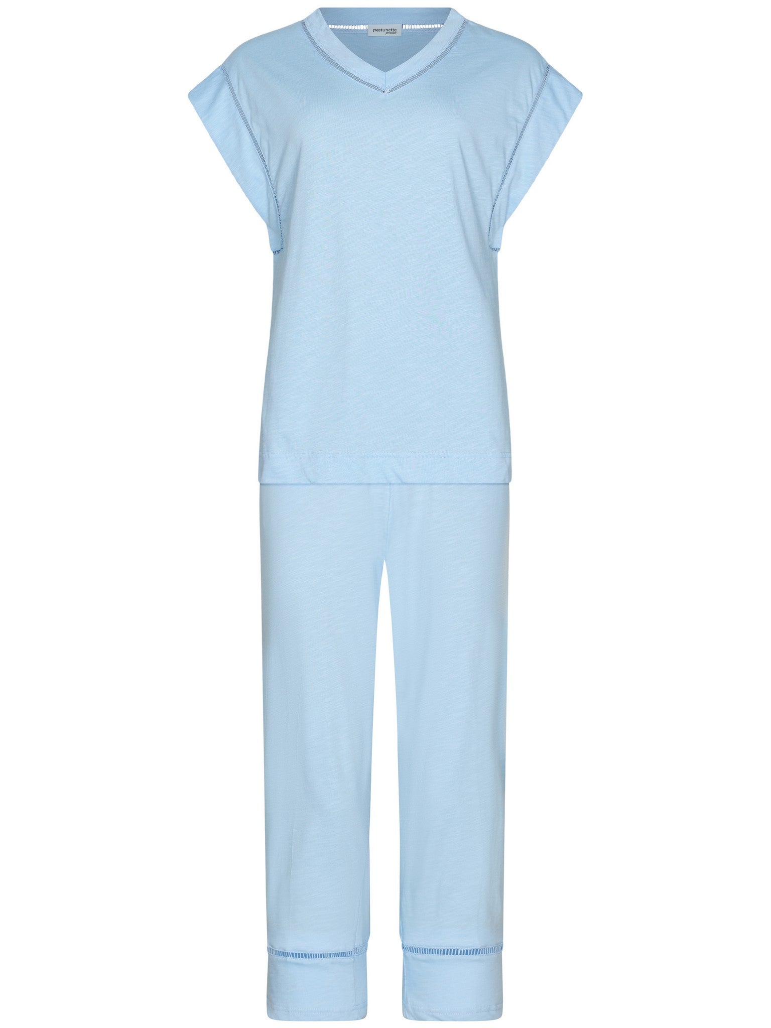 pastunette-premium-skyway-pyjama-hellblau-baumwolle image 1