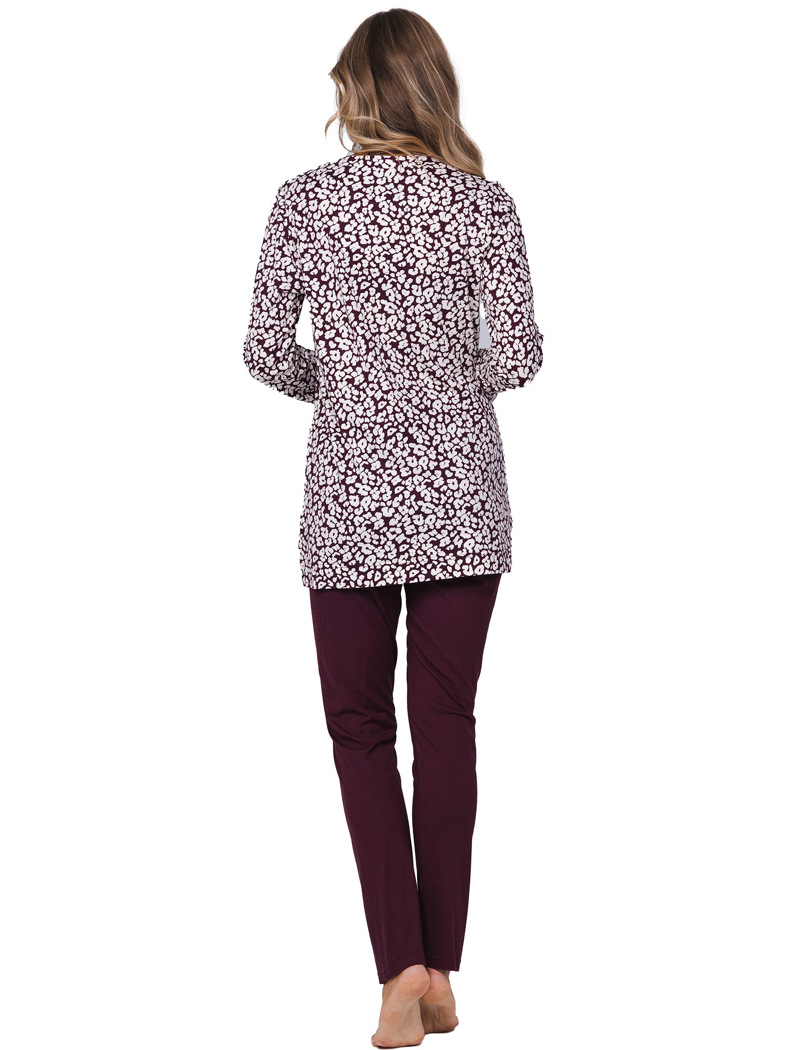 pastunette-premium-grace-pyjama-bordeaux-animalprint-modal image 4
