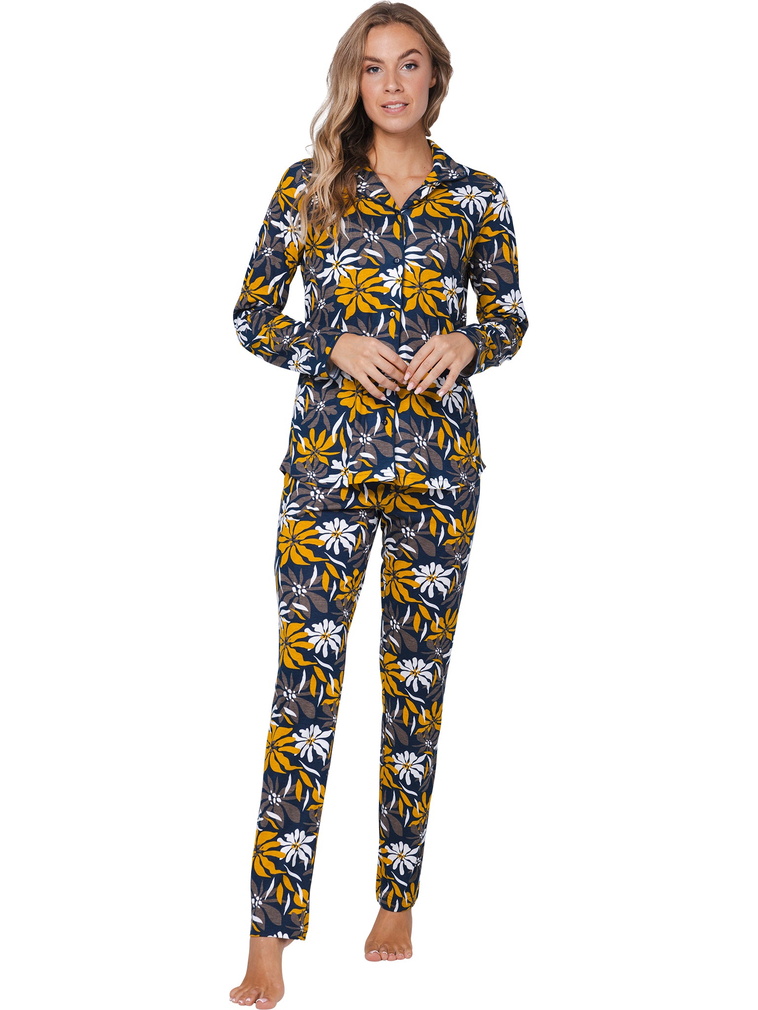 pastunette-moonlite-pyjama-blau-blumen-baumwoll-modal image 3